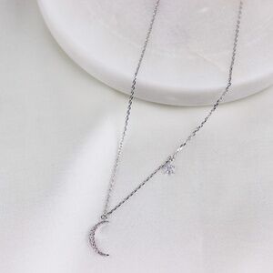 CZ Crescent Moon Necklace